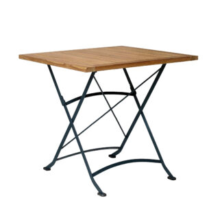 Table carrée pliante en Fer Forgé et Acacia – Nepa