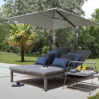 Parasol Surbaissé pour lit de piscine - Cetus Gris Quartz