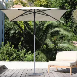 Parasol droit – Dorado Lin 3m - toile acrylique Sunbrella 260g. Ce parasol est équipé d’une toile acrylique teintée masse Sunbrella®. Ainsi, cette toile vous permet de vous protéger efficacement des rayons UV avec un indice de protection maximum : UPF +50.
