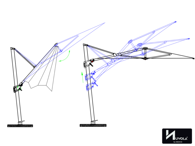 Parasol inclinable