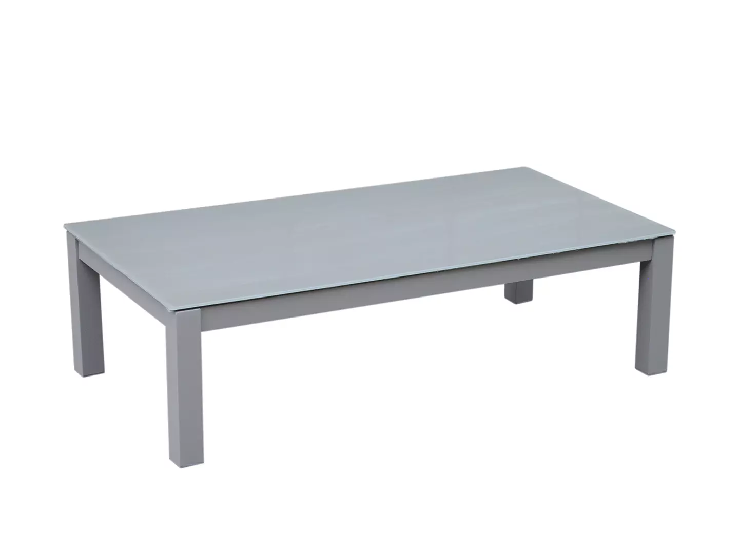 Table basse teck et aluminium de piscine blanc