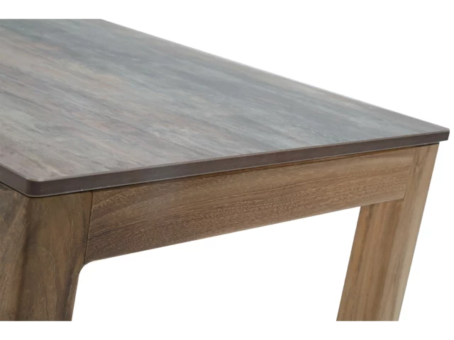 Cette image représente la Table fixe en Teck rectangulaire avec plateau HPL Tivoli sous fond blanc